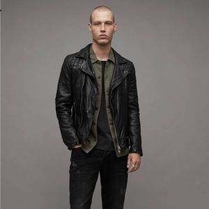 ALLSAINTS Conroy Crinkled Leather Biker Jacket